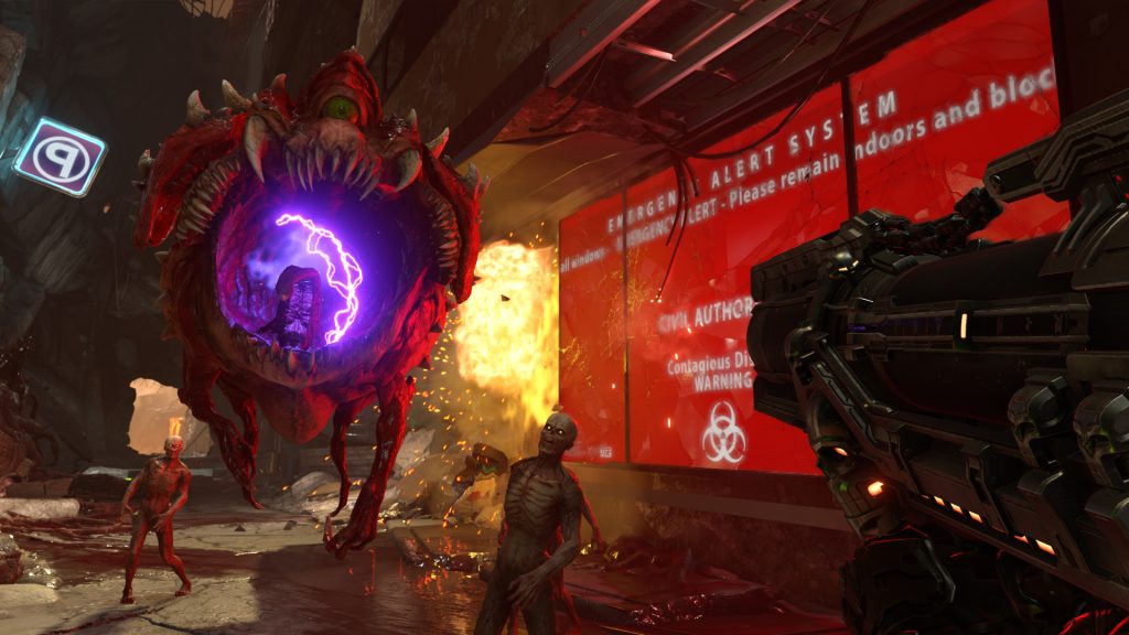 chiến đấu với boss trong DOOM Eternal